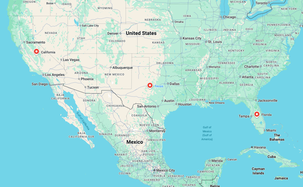 Map of the states Star Logistics Management serves
